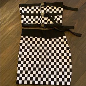 Iheartraves checkered two piece set.